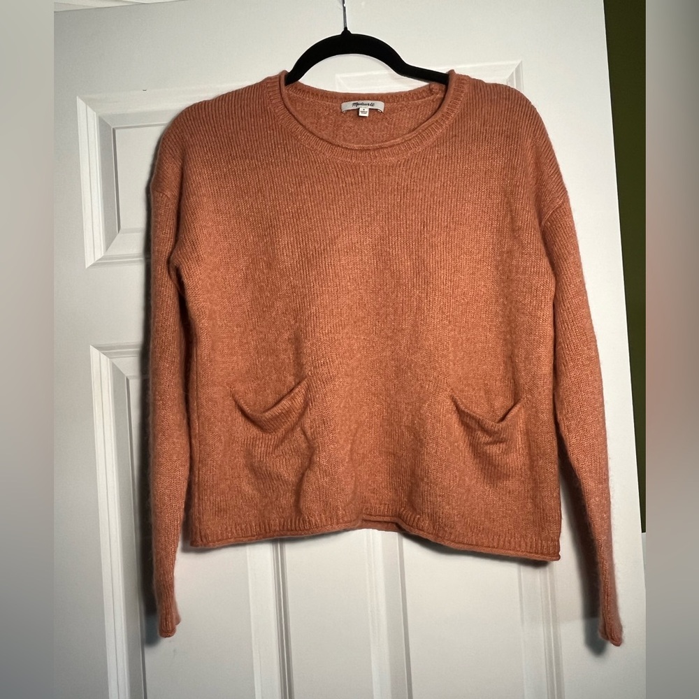 Madewell Women's Warm Orange Crew Neck Sweater